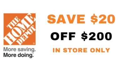 $20 OFF $200 Home Depot Promo Code