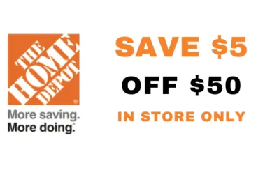 ONE (1X) $5 OFF $50 Home Depot Printable Coupons _In Store ONLY _ Valid 5+ Days out