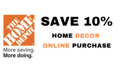 ONE (1X) 10% OFF Home Depot DECOR Coupon _Online ONLY _ Valid 5+ Days out