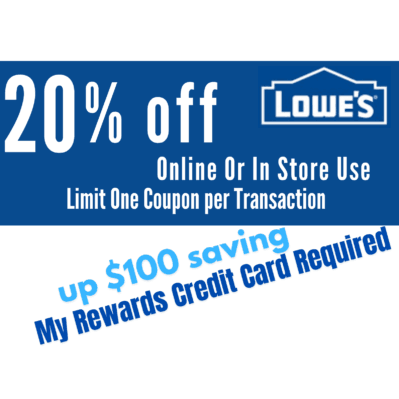 Lowes Promo code 20% Off In-Store or Online printable coupons