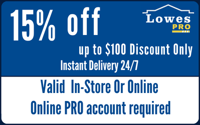 15% Off Lowes Coupon Code Garrented Up to $100 in Savings